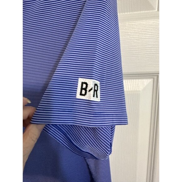 Greyson Men’s Golf Wolf Polo Shirt XXL Blue & White Stripe Stretch Performance - Picture 3 of 12